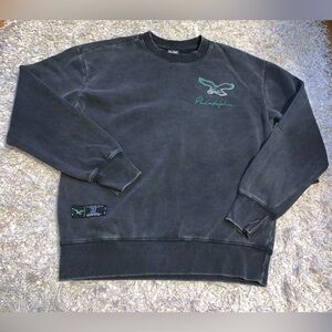 NFL Philadelphia Eagles Faded Black/Gray Men’s Crewneck Sweater size Medium NWT